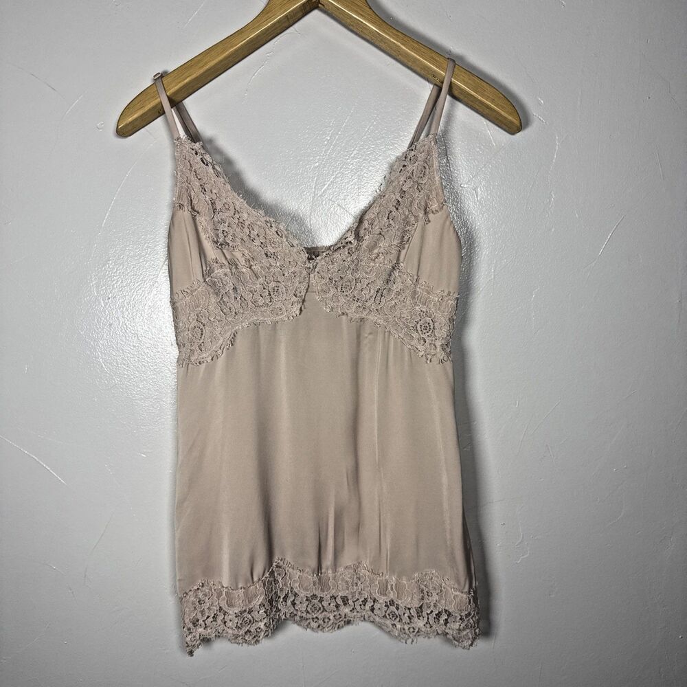 Chelsea and Violet Sweetheart Babydoll Beige Top Size XS Lace Y2K
